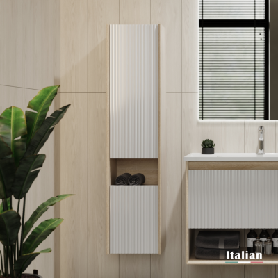 Пенал Tossony 140 подвесной Сонома светлая/Белый