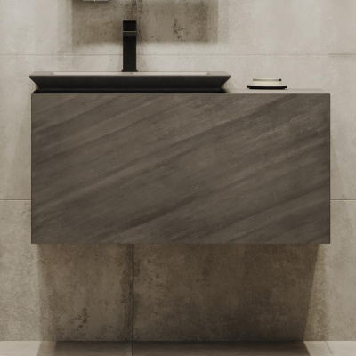 Тумба Incline 90 в HPL пластике и раковиной из архитектурного бетона