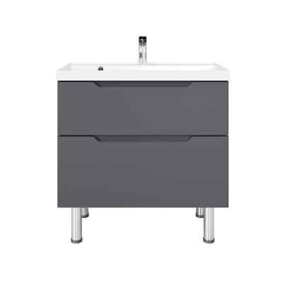 Тумба Wector 100 напольная антрацит под раковину с щелевым сливом