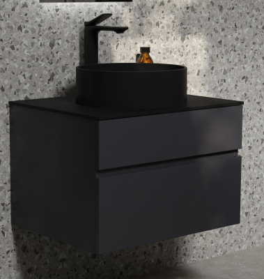 Тумба Decent 60 антрацит, с керамогранитной столешницей