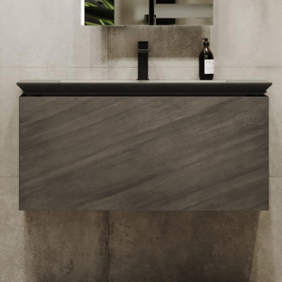 Тумба Incline 100 в HPL пластике и раковиной из архитектурного бетона