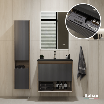 Комплект мебели Tossony 70 подвесной Дуб Самдал/Антрацит