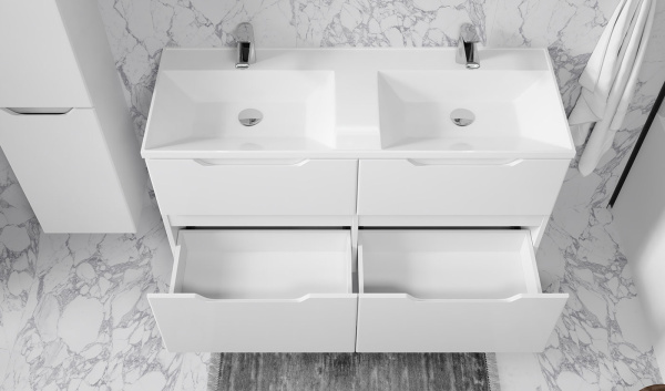 Тумба Вектор 120 подвесная белая