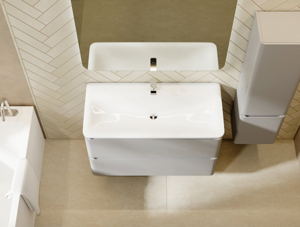 Комплект мебели Welto 100 с 2 ящ. подвесной светло-серый