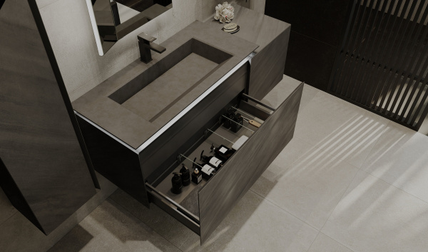 Тумба Incline 140 подвесная, бетон