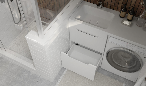 Тумба под стиральную машину Форте 120, напольная левая