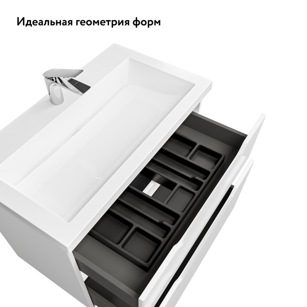 Раковина Люксор 80 с щелевым сливом