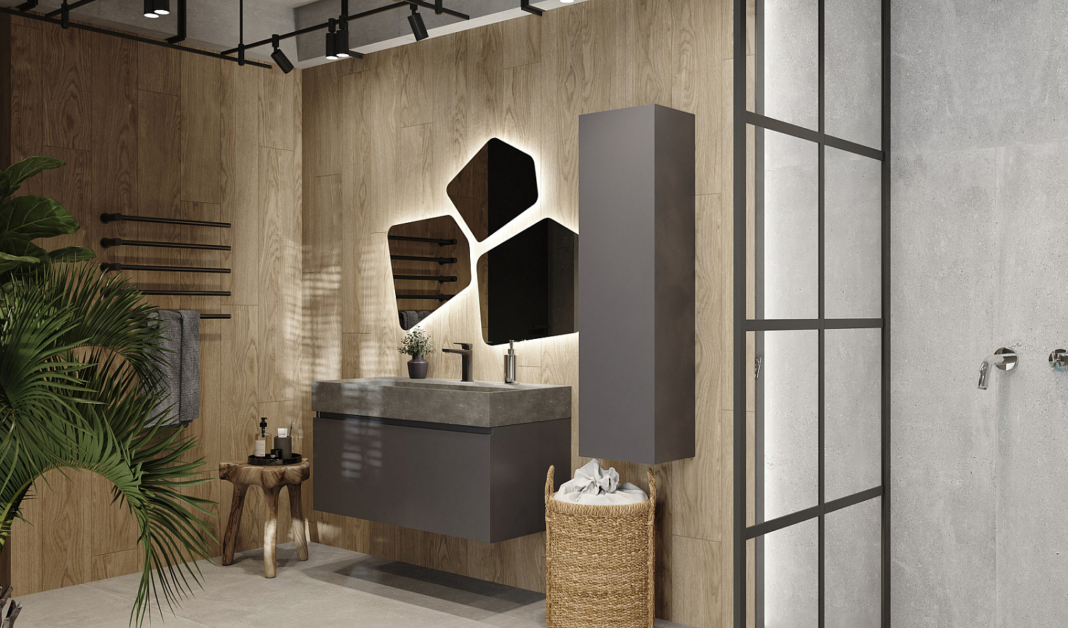 Комплект Facet 100 подвесной, антрацит