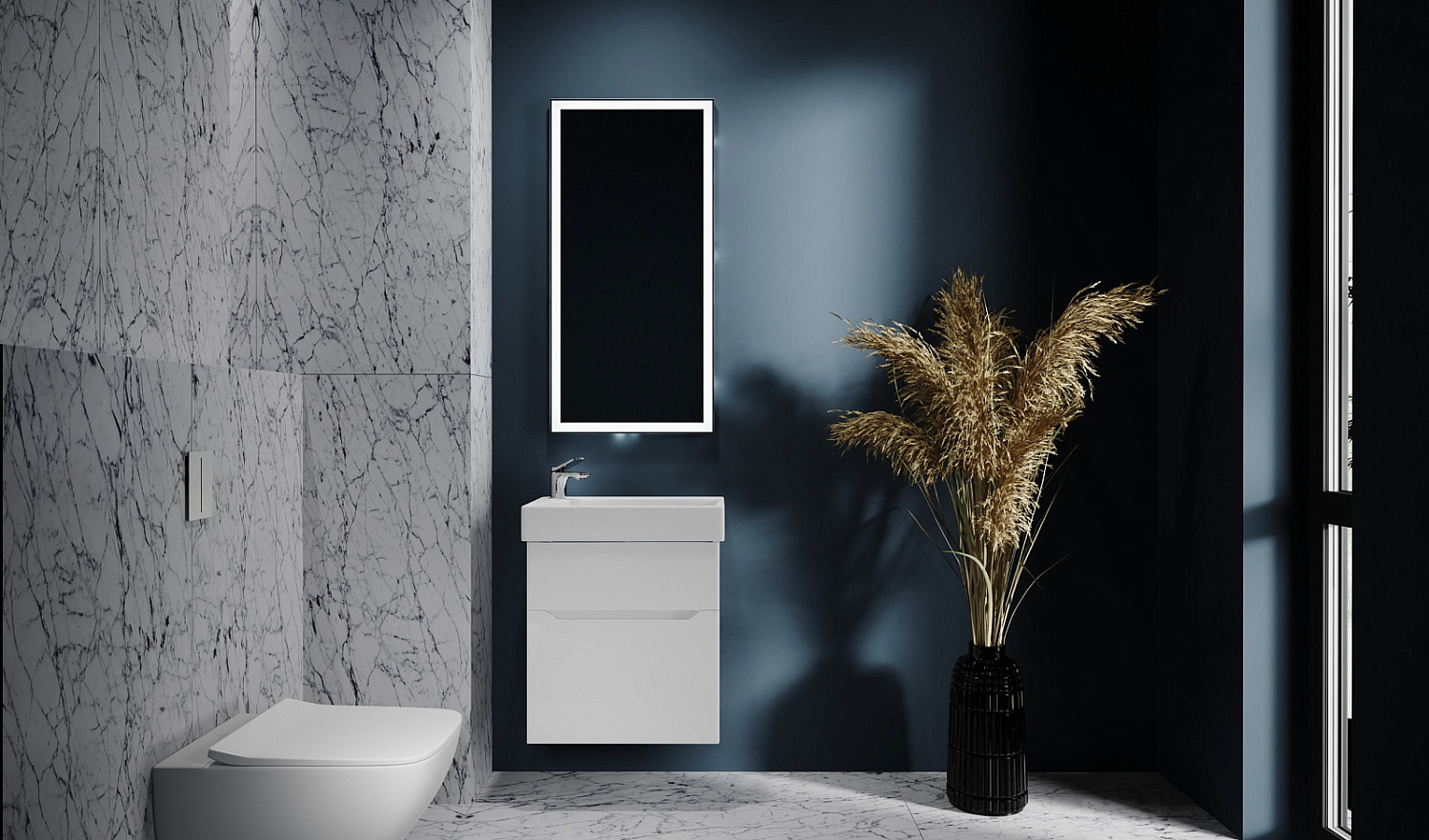 Тумба Брик 65 подвесная Белая