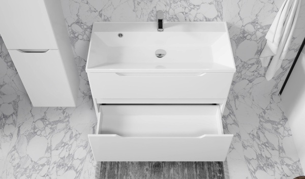 Тумба Вектор 90 подвесная белая