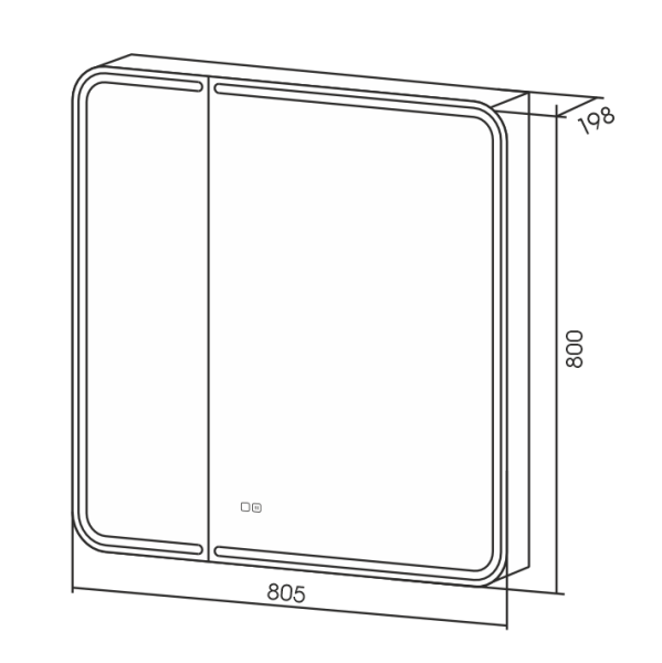 Зеркало-шкаф Лукка Белый 80х80 Сенсор Антипар