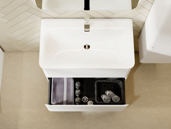 Комплект мебели Вельто 80 с 2 ящ. подвесной белый