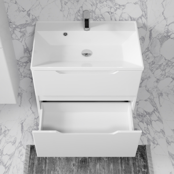 Тумба Вектор 70 подвесная белая