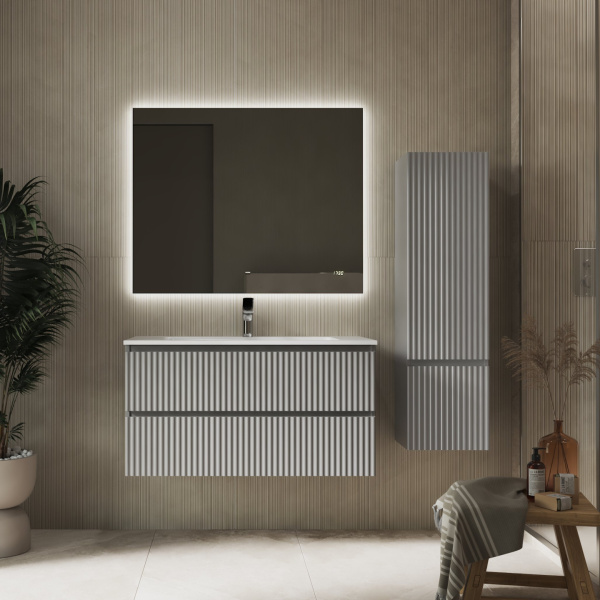 Тумба Костэ 100 подвесная Светло-серая