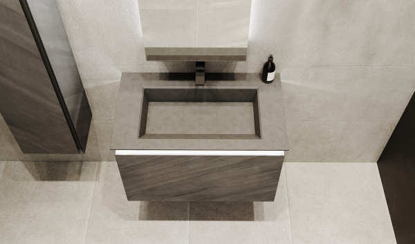 Тумба Инклайн 80 подвесная, бетон