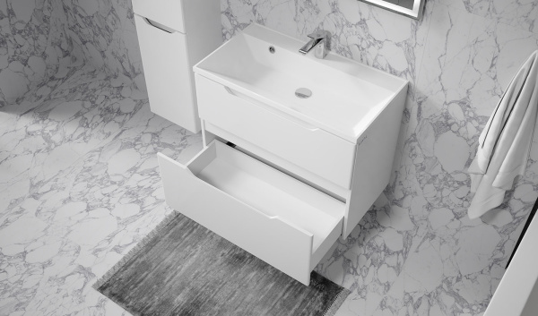 Тумба Вектор 80 подвесная белая