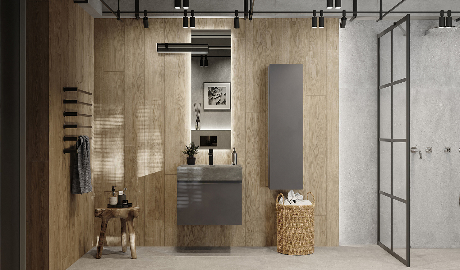 Тумба Facet 60 подвесная, антрацит