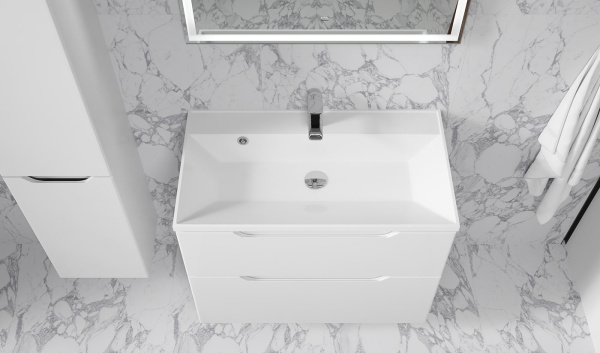 Тумба Вектор 80 подвесная белая