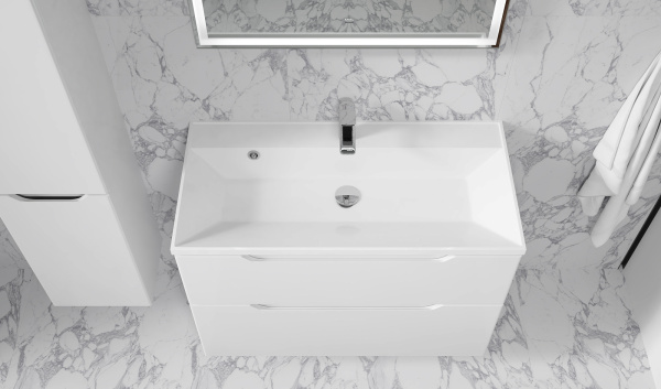 Тумба Вектор 90 подвесная белая