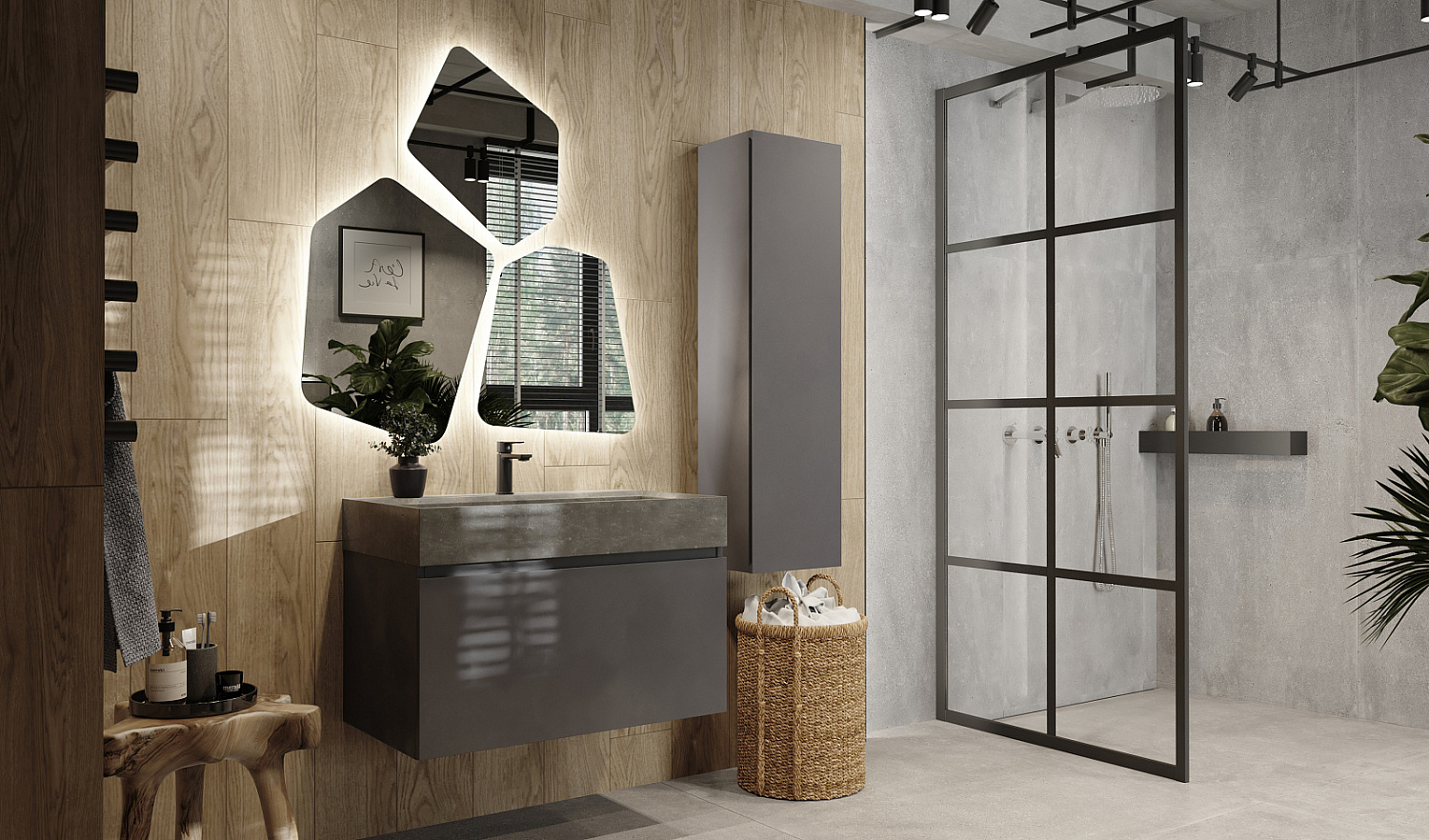 Комплект Facet 80 подвесной, антрацит