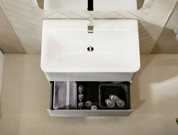 Тума Вельто  60 с 2 ящ. подвесная светло-серая