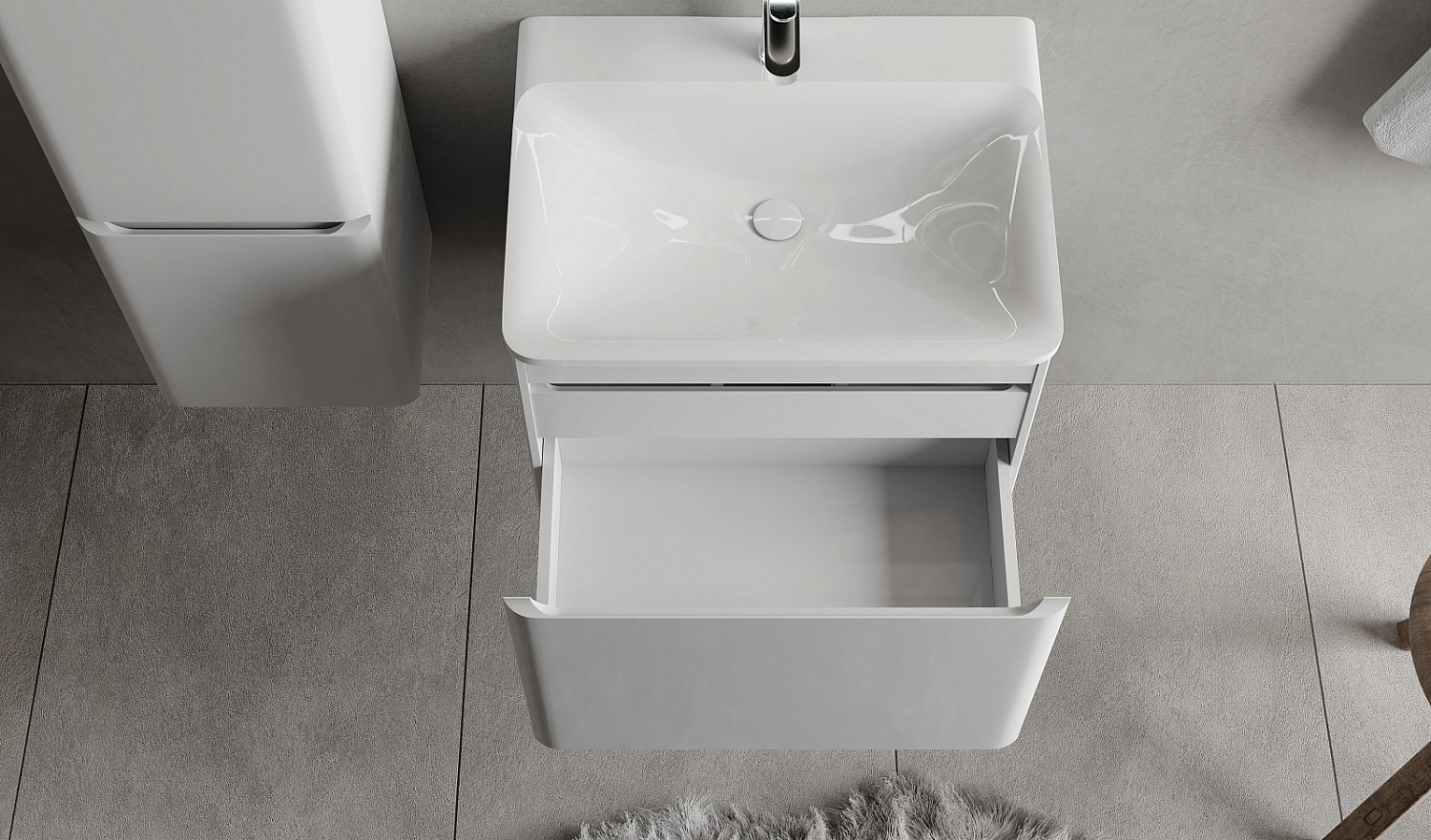 Комплект мебели Вельто 60, белый подвесной