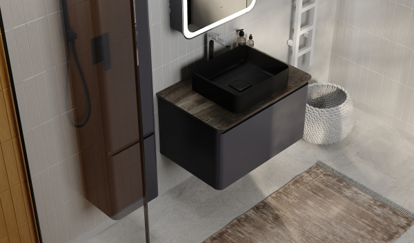 Тумба Морелле 80 подвесная Антрацит/Трюфель