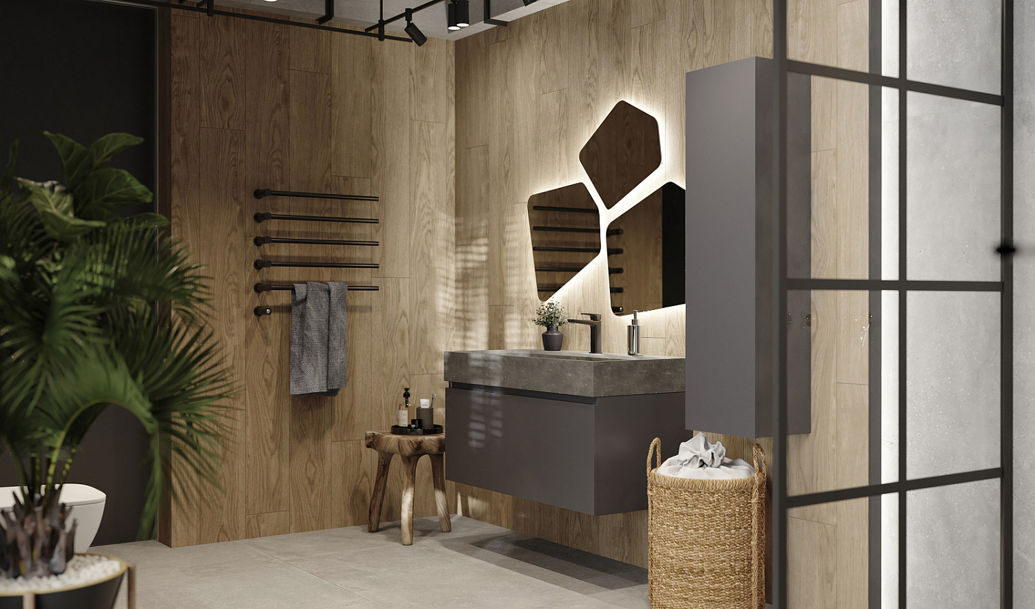 Комплект Facet 100 подвесной, антрацит