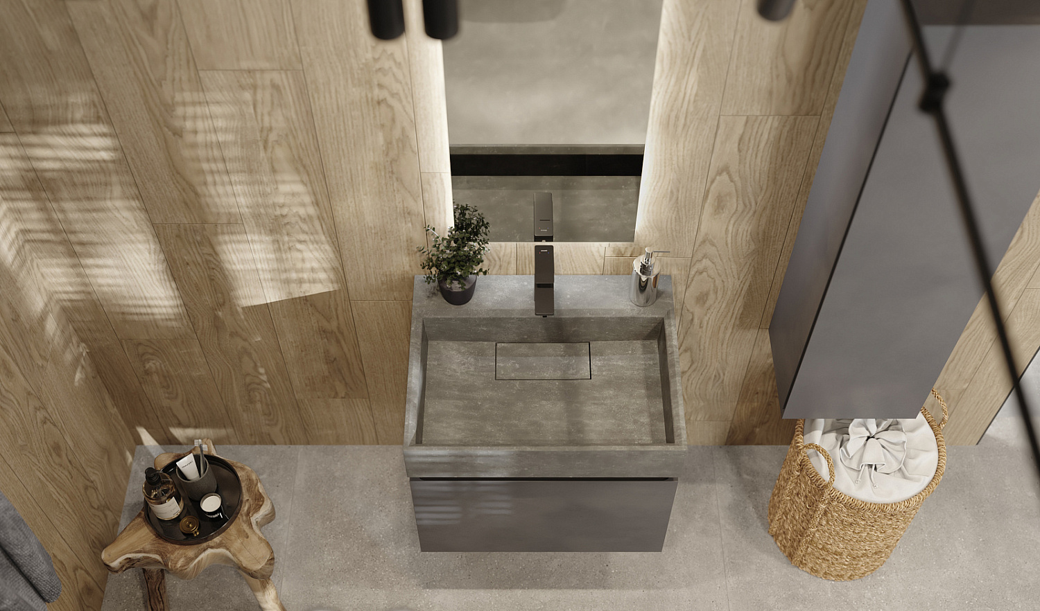 Тумба Фацет 60 подвесная, антрацит