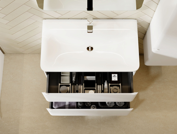 Комплект мебели Вельто 80 с 2 ящ. подвесной белый