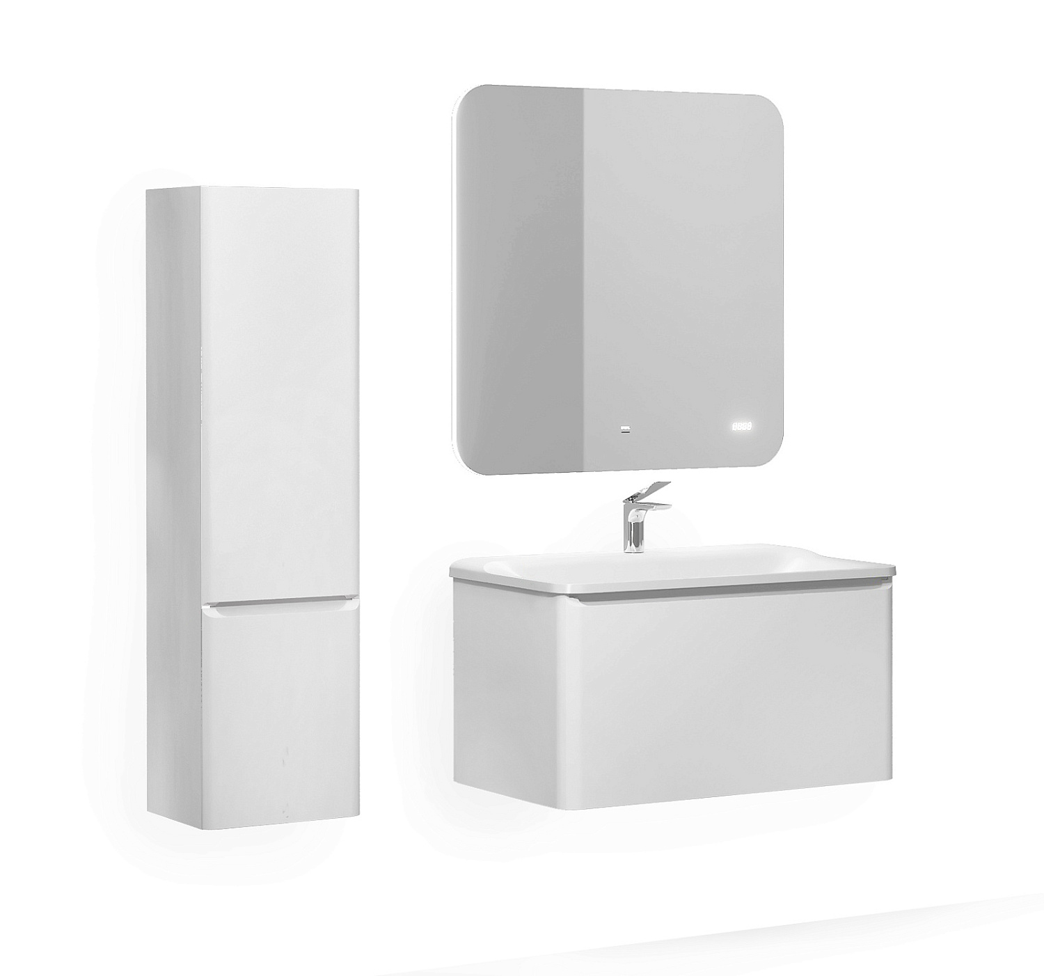 Комплект мебели Вельто o 80, белый подвесной