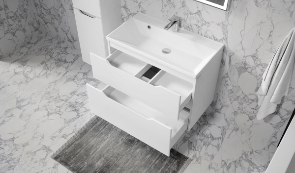 Тумба Вектор 80 подвесная белая