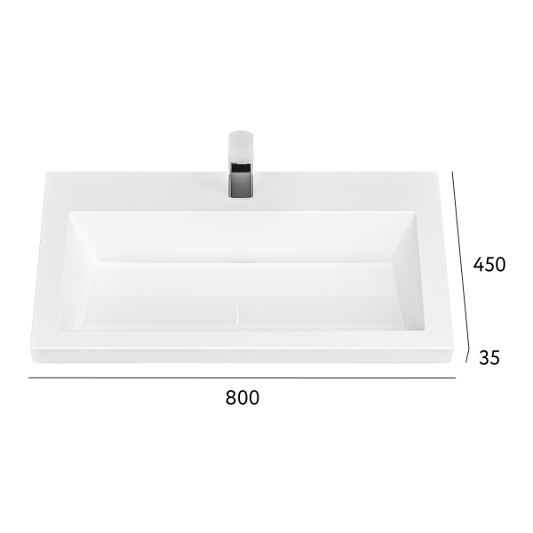 Раковина Luxor 80 с щелевым сливом