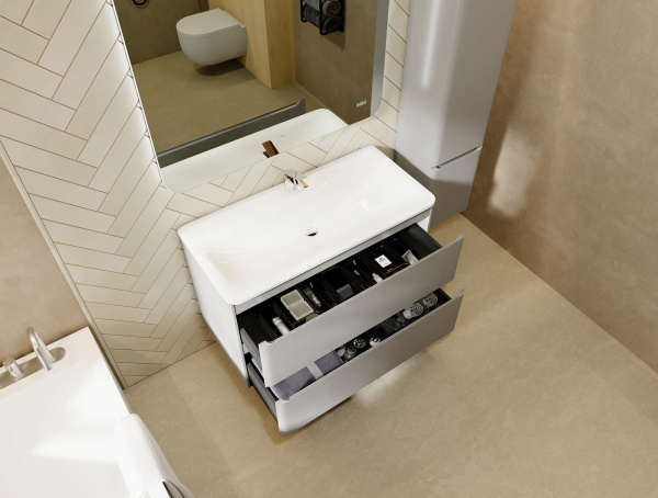 Комплект мебели Вельто 100 с 2 ящ. подвесной светло-серый