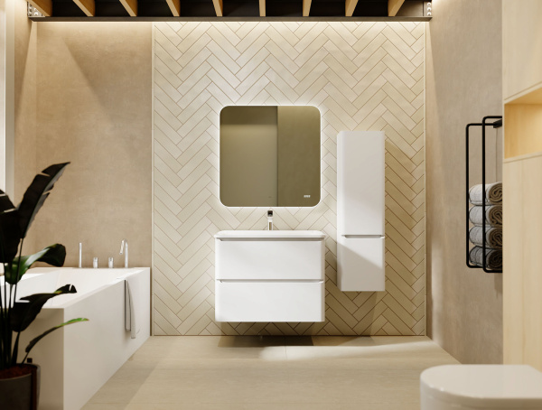 Комплект мебели Вельто 80 с 2 ящ. подвесной белый