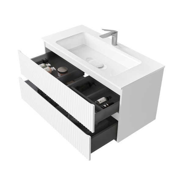 Тумба Костон 100 подвесная белая