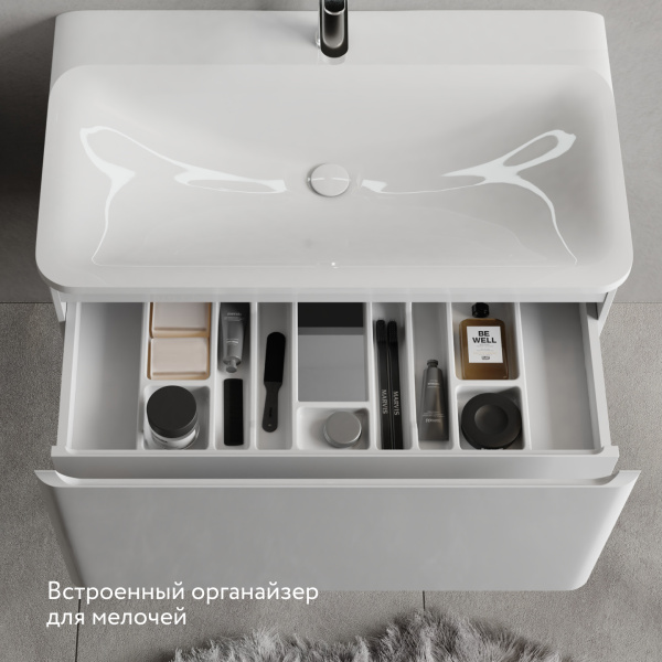 Тумба Вельто 80 подвесная белая
