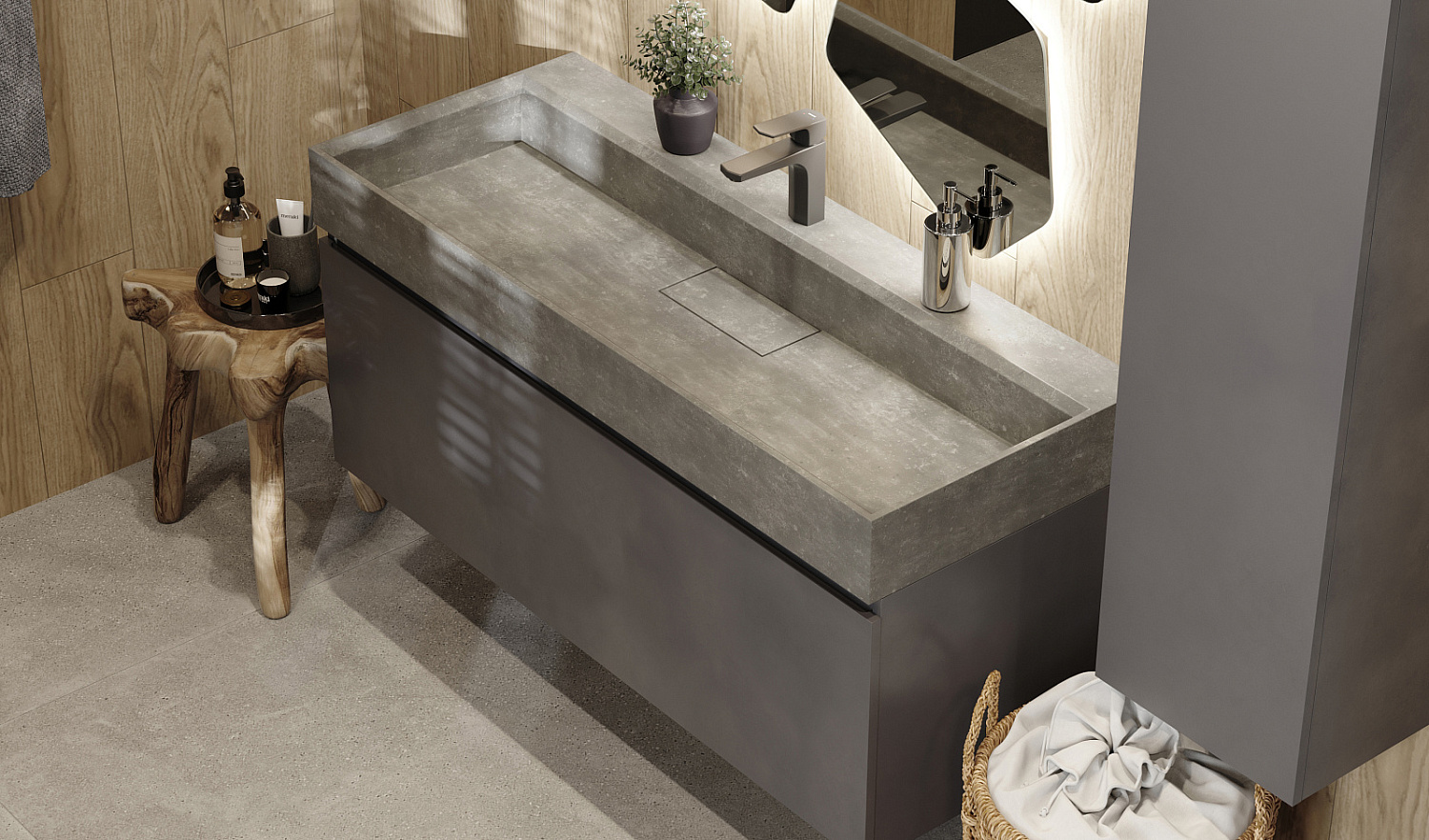 Тумба Фацет 120 подвесная, антрацит