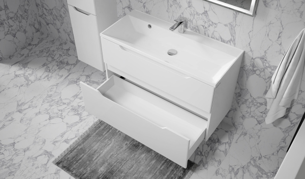 Тумба Вектор 100 подвесная белая