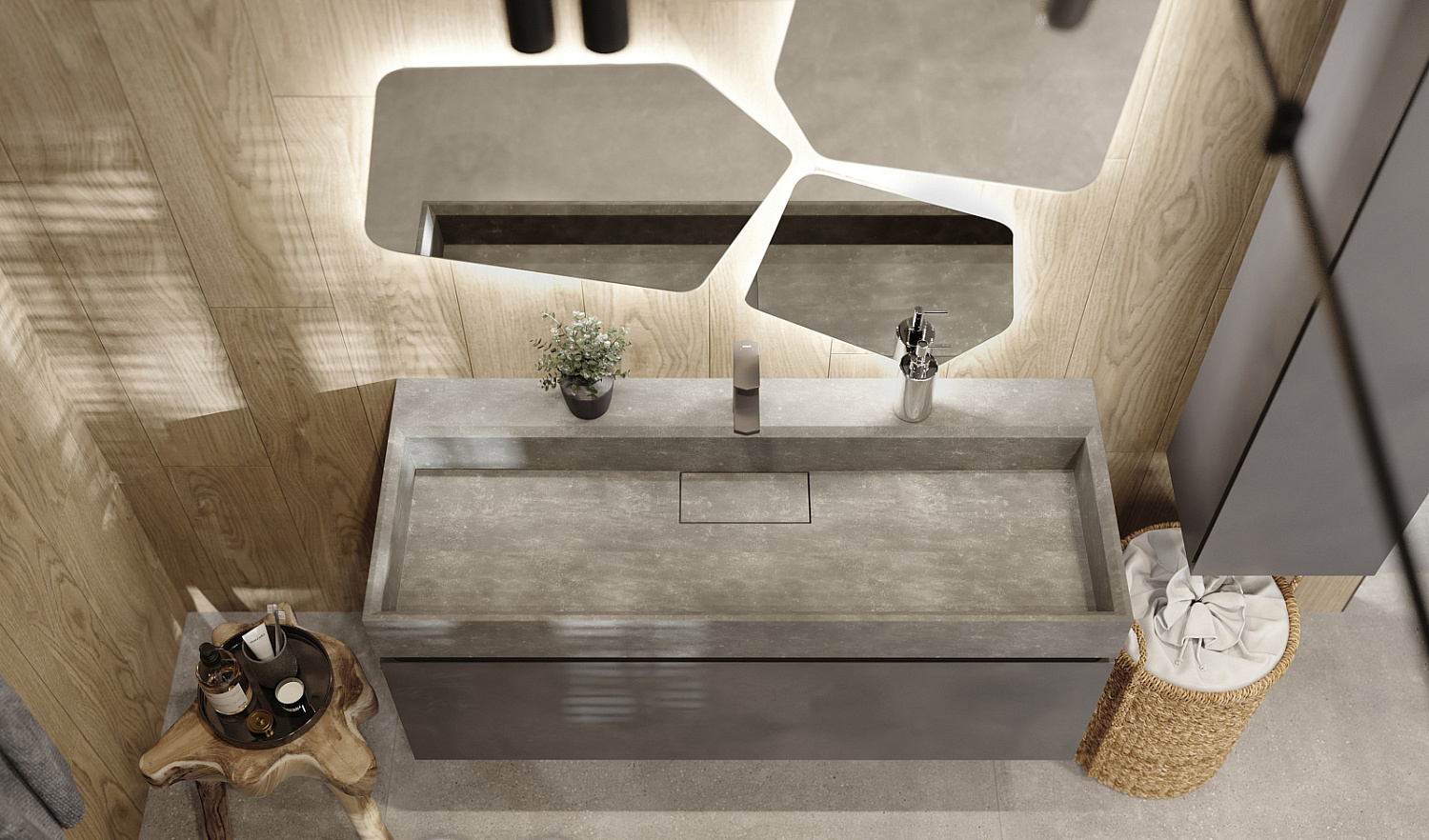 Тумба Фацет 120 подвесная, антрацит