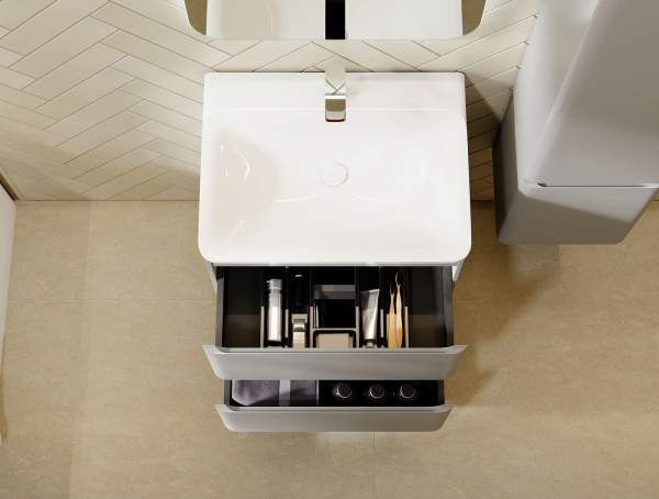 Комплект мебели Вельто 60 с 2 ящ. подвесной светло-серый