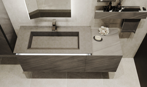 Тумба Инклайн 140 подвесная, бетон