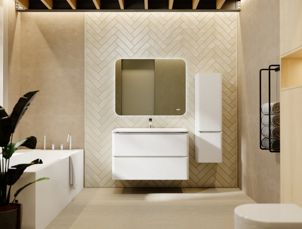 Комплект мебели Вельто 100 с 2 ящ. подвесной белый