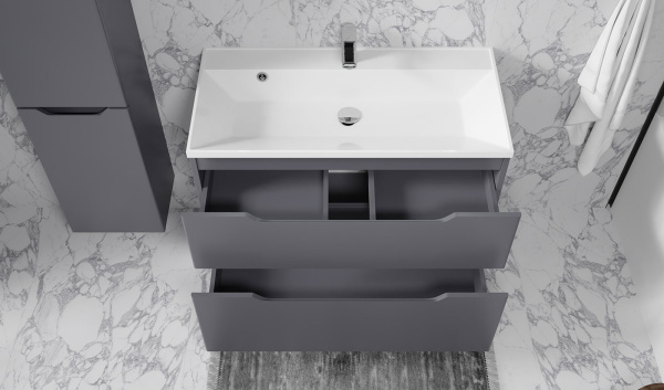 Тумба Вектор 90 подвесная антрацит