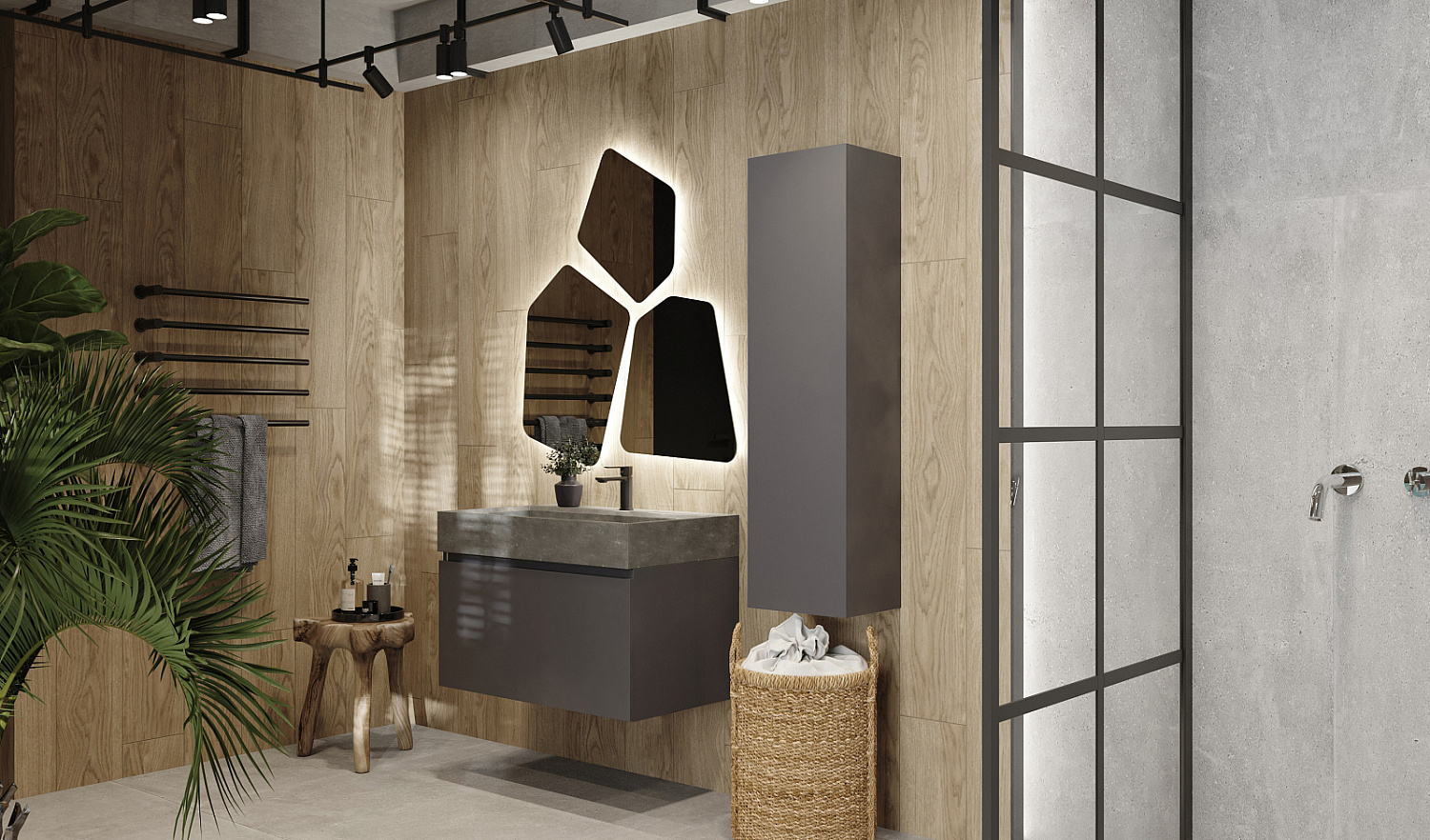 Комплект Facet 80 подвесной, антрацит