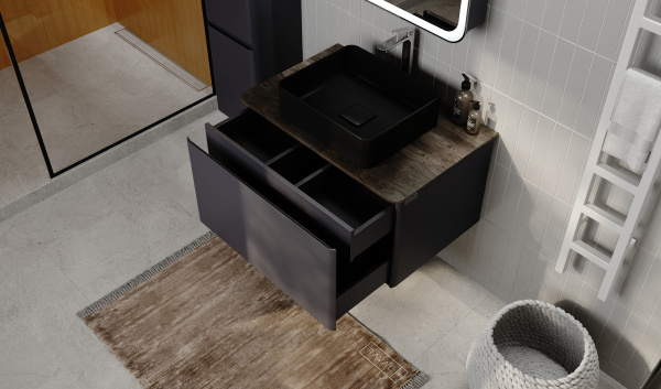 Комплект Морелле 80 (подвесной) антрацит/трюфель