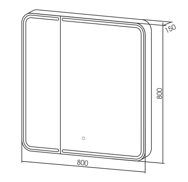 Зеркало-шкаф Альфа Белый 80х80 Сенсор