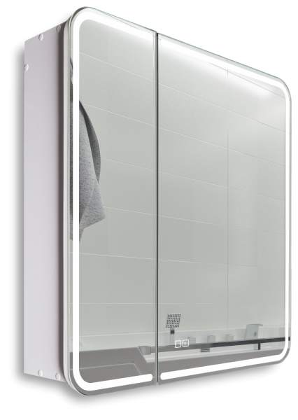 Зеркало-шкаф Лукка Белый 80х80 Сенсор Антипар