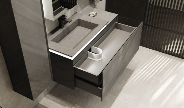 Тумба Incline 110 подвесная, бетон