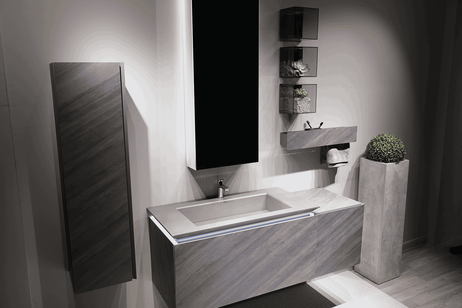 Тумба Инклайн 110 подвесная, бетон